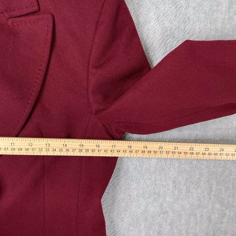 Saks Fifth Ave Cashmere Collection Blazer Jacket Coat Burgundy Germany Size 4 - Picture 15 of 16